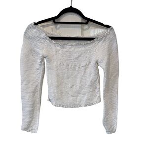 Kimchi Blue NWT white smocked off the shoulder top, medium